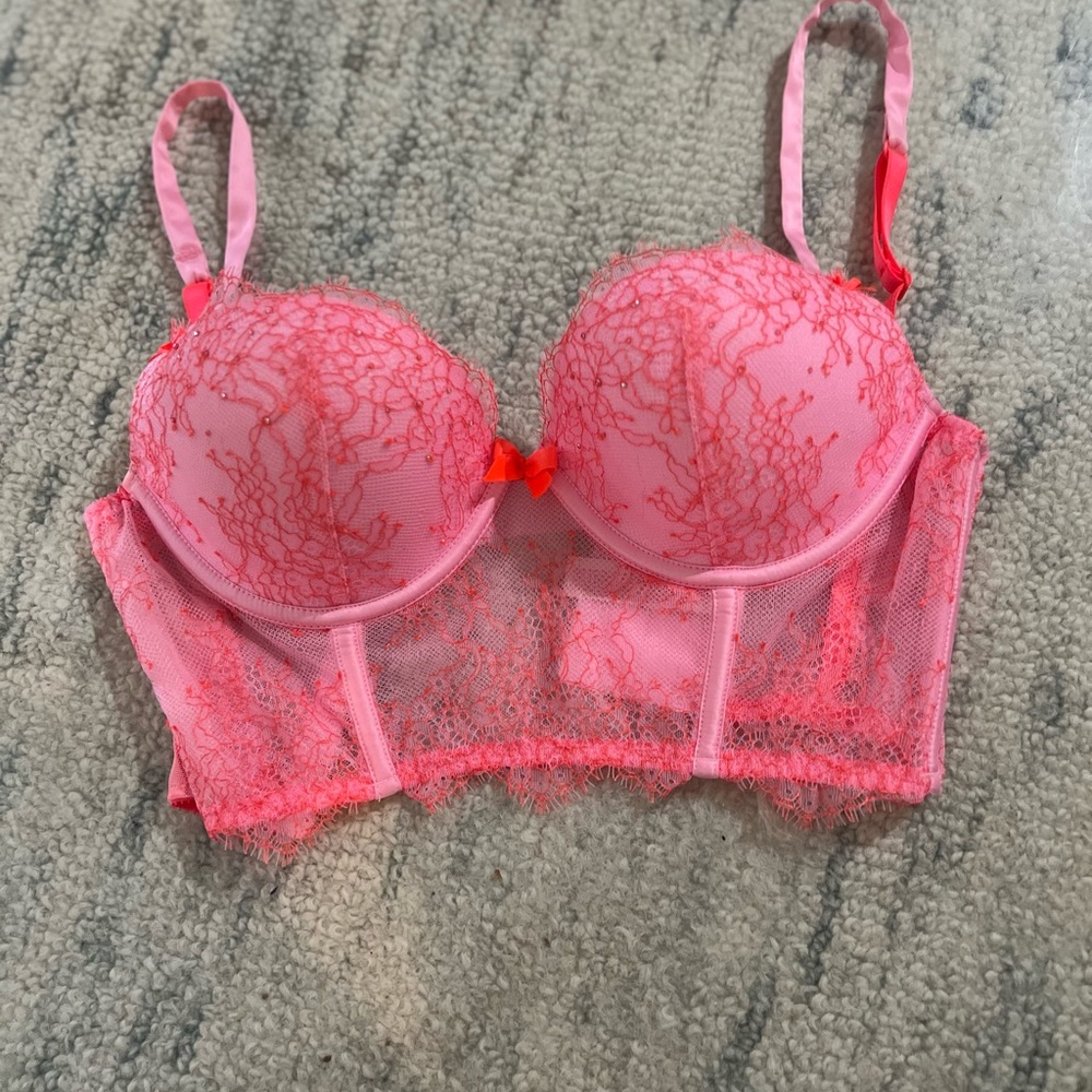 Pink Corset Push-up Bra 32D